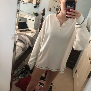 waffle print long sleeve shirt